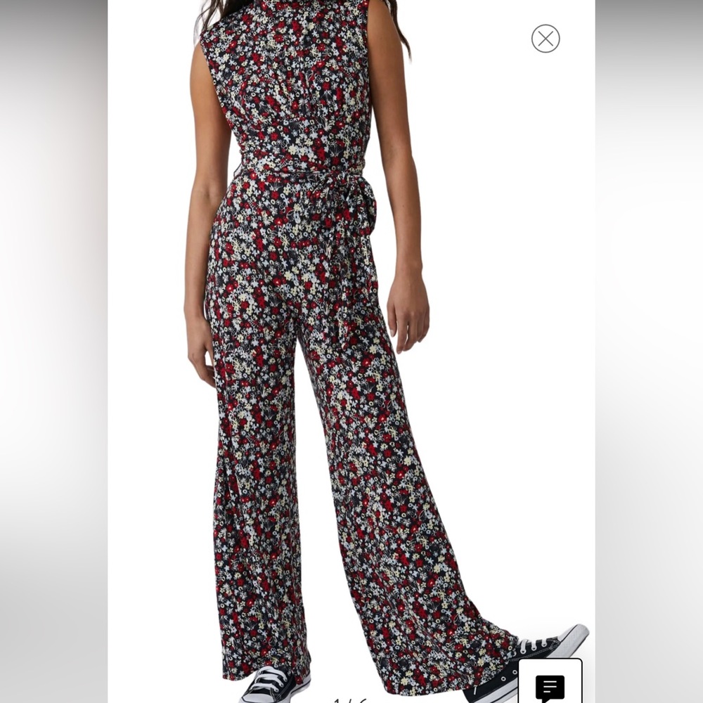 FREE PEOPLE NWT BLACK DITSY SHELL COMBO JUMPSUIT